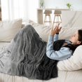 thumbnail image 5 of Flannel Fleece Ombre Throw Blanket for Couch | Soft Cozy Microfiber Couch Gradient Accent Blanket | Warm Lightweight Blanket for Sofa Chair Bed | All Season 50x60 Inches Black, 5 of 6
