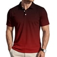 thumbnail image 3 of Sorvello Polo Shirts for Men Short Sleeve Button Down Collar Gradient Shirts Moisture-Wicking Athletic Men's Golf Polo Shirt Red XL, 3 of 7