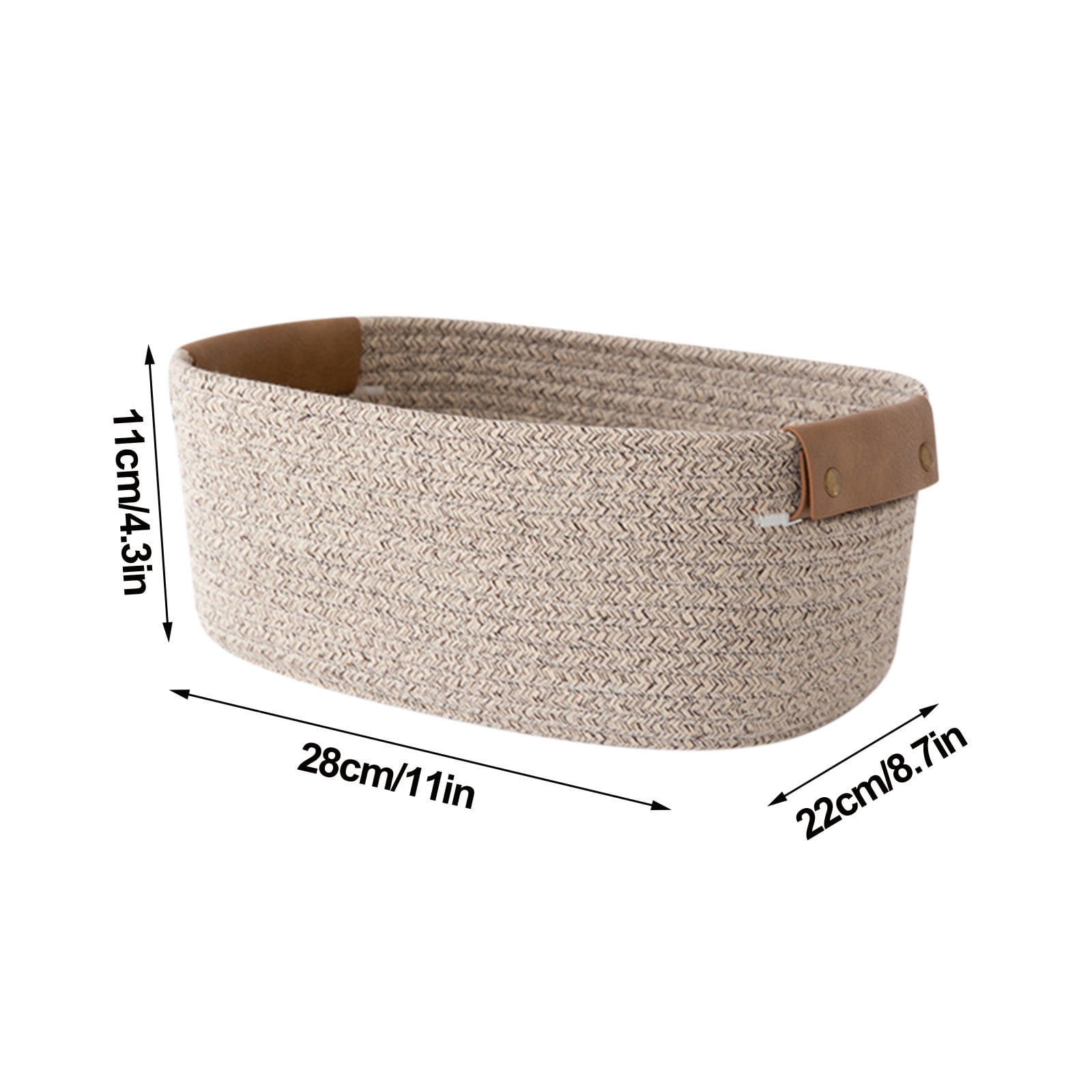 Nkmbld Storage Containers Multifunctional Storage Basket Household Small Item Sundries Storage Basket Snack Desktop Cotton Rope Woven Storage Box