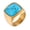 Gold Blue, variant on Gemstone Signet Rings for Men Black Silver Gold Plated Square Colorful Vintage Size 15 Statement Personalized Dainty Jewelry Gold White Size 6