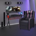 thumbnail image 2 of Costway Gaming Desk & Chair Set 48" Computer Desk & Massage Recliner Chair Black + Pink, 2 of 3