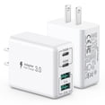 thumbnail image 1 of [Cargador] Cargador de pared USB C de 40 W y 4 puertos PD+QC para iPhone y Samsung, 1 of 7
