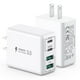 thumbnail image 1 of [Cargador] Cargador de pared USB C de 40 W y 4 puertos PD+QC para iPhone y Samsung, 1 of 7