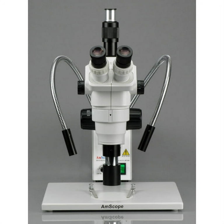 AmScope ZM-1TW3-FOD-9M Digital Professional Trinocular Stereo Zoom  Microscope, EW10x and EW25x Eyepieces, 2X-225X Magnif