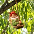 thumbnail image 6 of HAHUT Funny Garden Gnomes Decorations Outdoor Cute Resin Hammock Gnome Hanging Statues Garden Decor Backyard Art (Green), 6 of 10