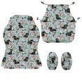 thumbnail image 4 of SCRAWLGOD Dachshund Rose Floral Print Blue Print 4 Pieces Gaming Chair Cover, Breathable Computer Chair Protector with Armrest Covers Washable Slipcover for High Back Gaming Chair with Elastic Band, 4 of 7