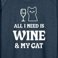 thumbnail image 3 of Instant Message - All I Need Wine Cat - Women's Lightweight French Terry Long Sleeve Shirt, 3 of 6