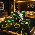 thumbnail image 4 of meiyoeat Gradient Gamepad Full Size Comforter Sets for Boys Gamers, Neon Honeycomb Green Yellow Gaming Bedding Sets, Black Reversible 3-Piece, 1 Comforter and 2 Pillowcases, 4 of 6