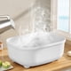 thumbnail image 5 of Escurreplatos de cocina con tapa abatible | Organizador de cubiertos de plástico | Escurridor de 35 x 27 x 29 cm en beige, blanco, verde y morado, 5 of 6