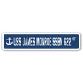 thumbnail image 1 of USS James Monroe SSBN 622 Street Sign us Navy Ship Veteran Sailor Gift, 1 of 1