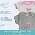thumbnail image 4 of Spasilk Newborn Baby Layette Set, Short Sleeve Bodysuits and Pull-On Footed Pants, 4 Piece, 0-3 Months - Pink & Grey Layette Set, 4 of 7
