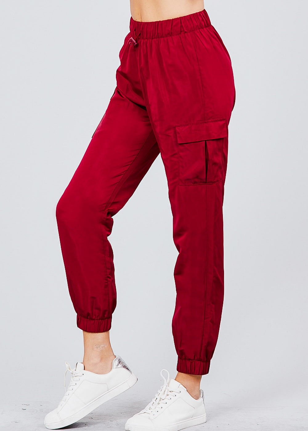 ModaXpressOnline - Womens High Waisted Jogger Pants Drawstring Waist