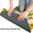 thumbnail image 3 of White Yellow Sunflower Pattern Hot Yoga Mat Towel Non Slip for Hot Yoga - Quick-Drying Yoga Mat Cover with 4 Corner Pockets with Travel Bag - Hot Yoga Towel Non Slip 70"x26", 3 of 6