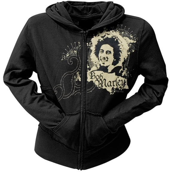 Bob Marley - Ink Blot Juniors Zip Up Hoodie - Small