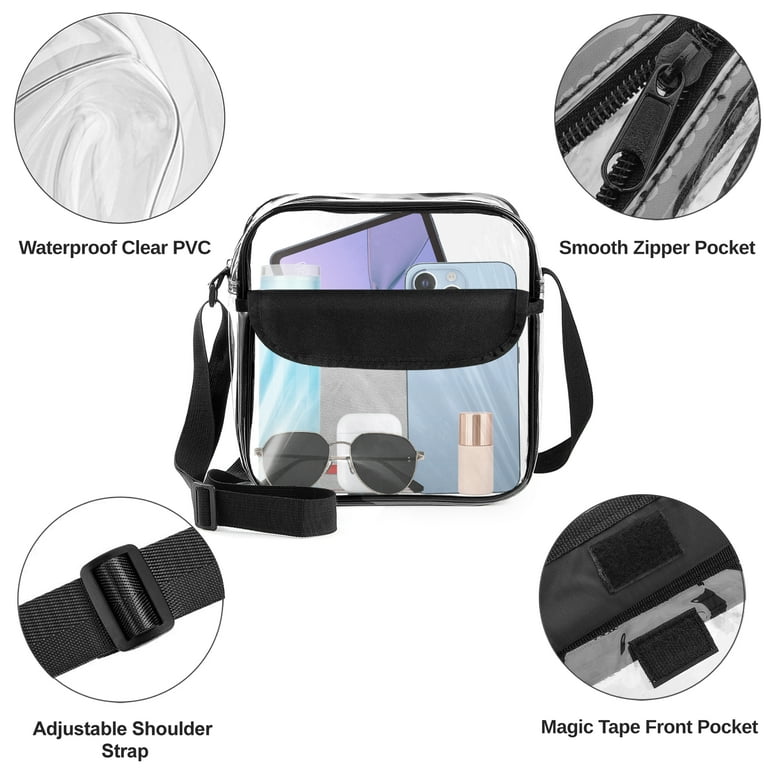 Tsv Stadium Approved Clear Crossbody Bag Clear Shoulder Bag for Concerts Adjustable Strap
