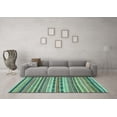 thumbnail image 3 of Ahgly Company Indoor Round Abstract Light Blue Modern Area Rugs, 3' Round, 3 of 4