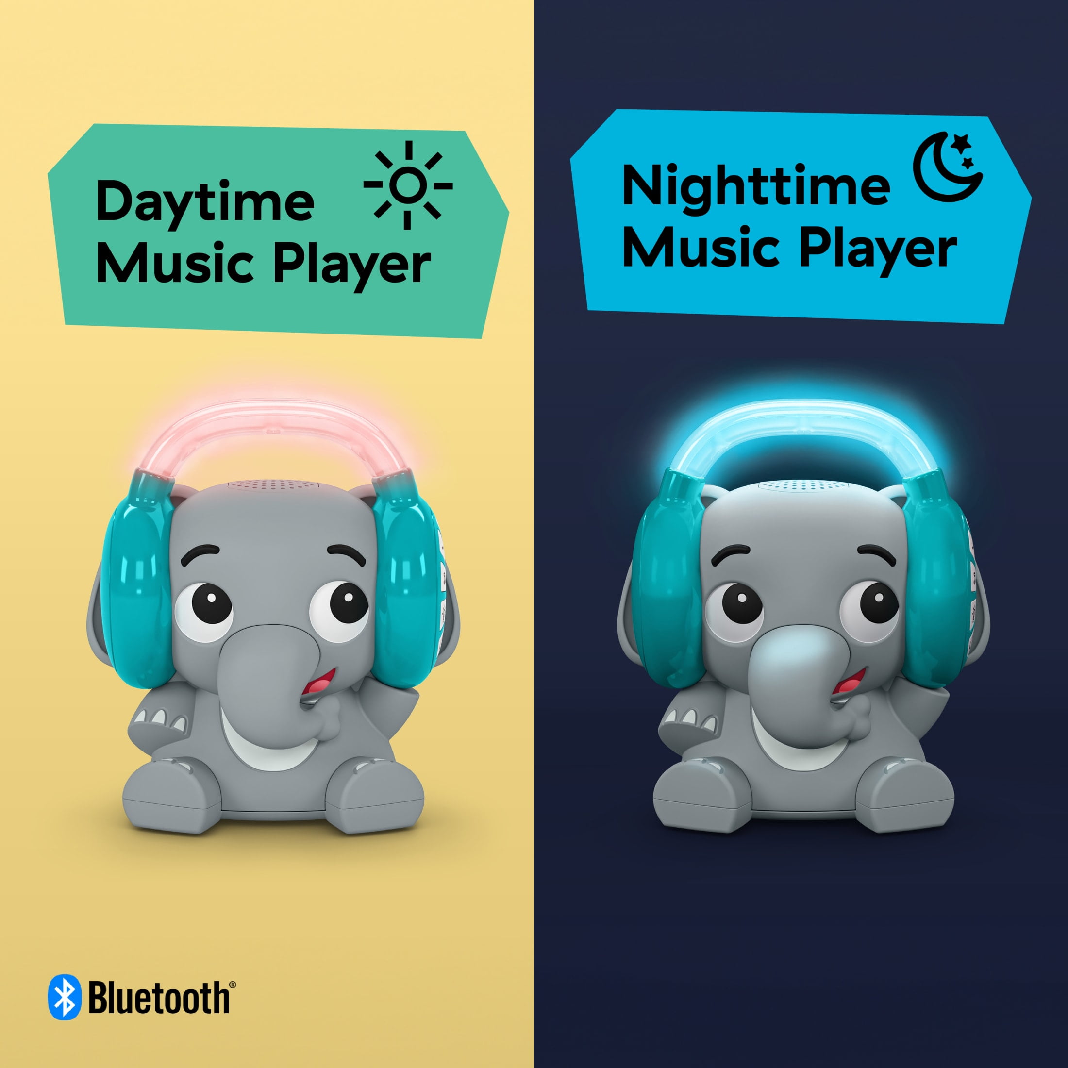 Earl the Elephant Bluetooth Soother Sound Machine, Stream Music + Night Light, Infant to Toddler