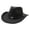Black, variant on Men and Women Black Straw Cowboy Hat with Wide Brim Chin Strap and Bull Decoration Similar to Others but Different in Color