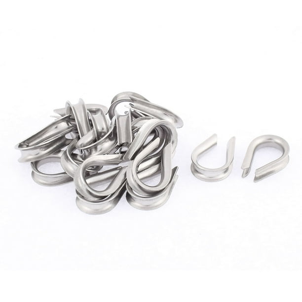 Stainless Steel 4mm Standard Wire Rope Cable Thimbles Rigging Silver ...