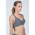 thumbnail image 4 of Women's Cottonique W12290 Latex Free Organic Cotton Racerback Pullover Bra (Melange Grey 38B), 4 of 4