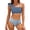 AB159 Light Blue, variant on Bainana Baby Girls Swimwear Two Piece Solid Color Sleeveless Suspender Swim Shirt And Striped Shorts Little Girls Casual Seaside Swim Wear Pink Size 5-6 Years