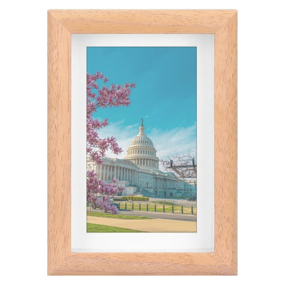REGALWOVEN Picture Frame for Photos and Posters, Modern Photo Frames for Tabletop Display, and Wall Hanging Picture Frames Wood Grain Color 5x7