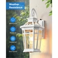 thumbnail image 4 of Dawn to Dusk Outdoor Light Fixture, White Front Porch Lights Wall Mount, Exterior Sconce Light with E26 Socket, Anti-Rust Coach Lights for Garage, Waterproof Outdoor Lighting for House, Patio, 4 of 10