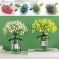 thumbnail image 6 of Fancy 16pcsBouquet Babyu2019s Breath Flowers 12.6 Artificial Gypsophila Bouquets Real Touch Flowers for Wedding Home Garden DIY Du00e9cor Hotel Table Decoration Blue"", 6 of 6