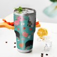 thumbnail image 3 of 30oz Australian Shepherd Dog and Flower Tumblers Stainless Steel Tumbler with Lid and Straw,Vacuum Insulated Double Wall Travel Tumbler Cups Mug with Cleaning Brush for Coffee,Tea, 3 of 7