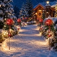 thumbnail image 5 of Outdoor Christmas Ball Pathway Stake Light 27x58in,Red Waterproof Holiday Ornament for Garden Yard Lawn Decor, 5 of 8