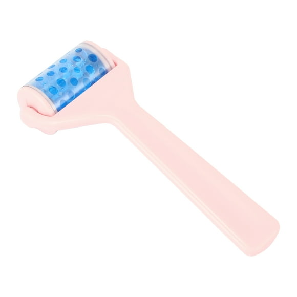 1 Pc Rodillo Facial Ligero para Mujeres para Salón de Belleza, Vacaciones, Baño, Viaje, Perlas de Hielo ABS PC, Rosa Azul