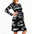 thumbnail image 3 of Bearsland Women's Maternity Midi Dress Long Sleeve Casual Stretchy Pregnancy Dresses With Belt, 3 of 5