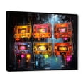 thumbnail image 2 of Designart "Neon Glow of Cassette Tapes I" Fashion Framed Wall Art - Modern Colorful Cassette Tapes Living Room Framed Canvas Art, 2 of 6
