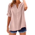 thumbnail image 2 of UPPADA 3/4 Sleeve Tops for Women Summer 2025 Trendy T Shirts Boho Solid Color Blouse Loose Fit Casual Round Neck Pullover, 2 of 4