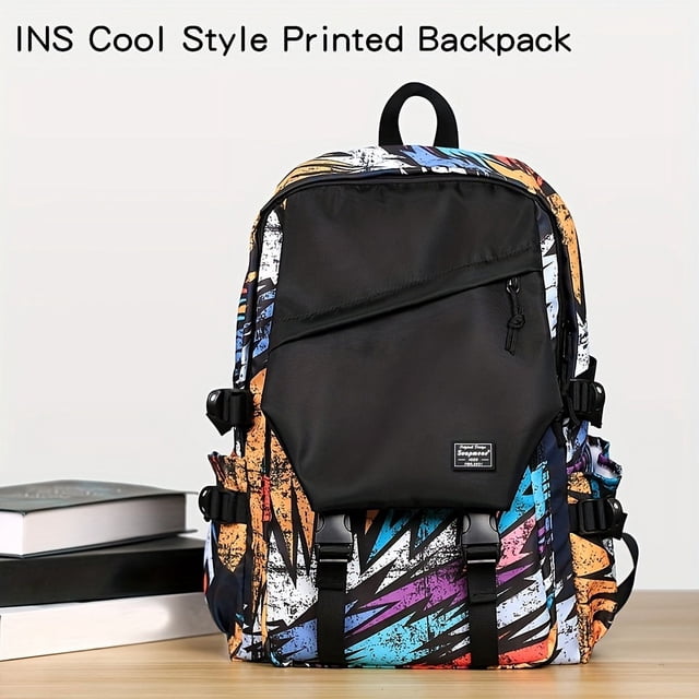 Casual Fashion Large Capacity Graffiti Backpack, School Bag, Travel Backpack