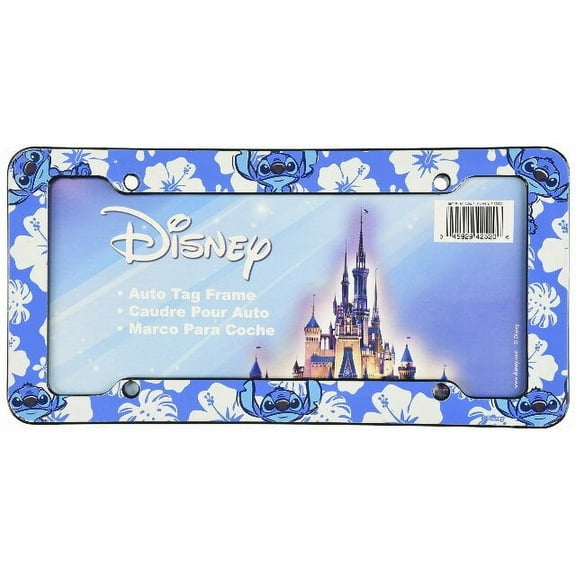 Disney Lilo and Stitch Hibiscus Blue License Plate Frame (ABS)