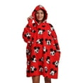 thumbnail image 2 of Disney Mickey Mouse Character Faces Adult Red Long Sleeve Hooded Blanket, 2 of 7