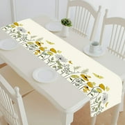 HATIART Floral Bird Butterflies Table Runner Placemat Tablecloth For Home Decor 16x72 Inch