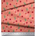 thumbnail image 2 of Soimoi Satin Silk Fabric Triangle,Floral & Cactus Tree Print Fabric by the Yard 42 Inch Wide, 2 of 3