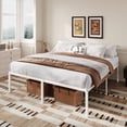thumbnail image 2 of Amolife Heavy Duty King Size 18" Metal Platform Bed Frame with 16.6" Under Bed Storage Space, White, 2 of 7