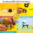 thumbnail image 2 of The Off Bits Construye tu propio robot animal Juguetes educativos de construcción de tallos para niños de 6 7 8 9 años Zebra Robot Stem Toys Kit de ingeniería Juguetes de construcción Regalo de vapor, 2 of 5