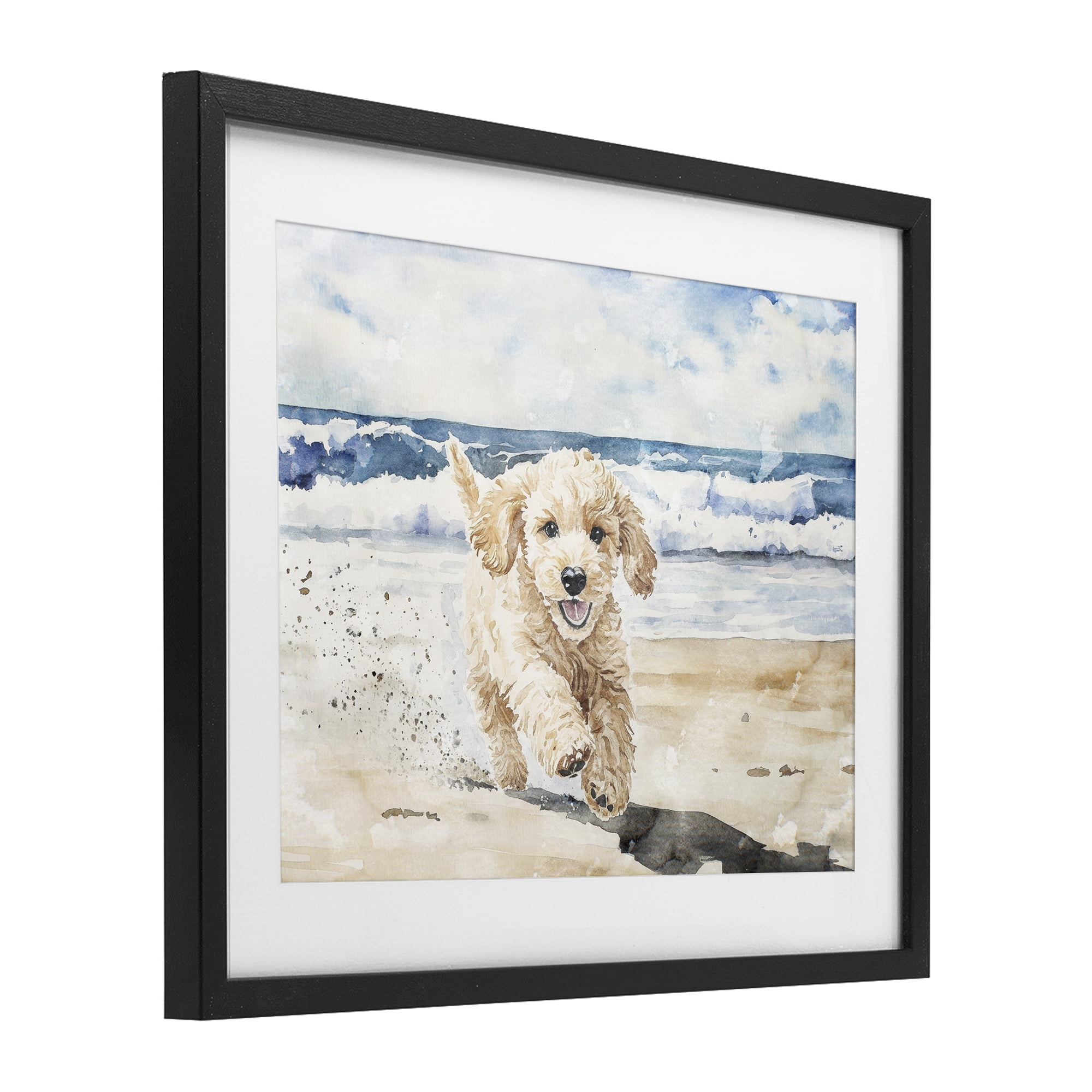 Stupell Industries Ocean's Best Friend Pup Black Framed Print Under Glass, design by Svetlana Aleynikova