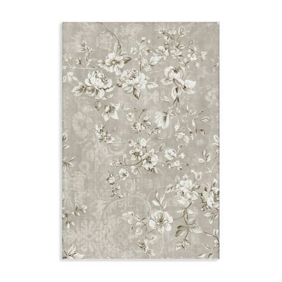 Stupell Industries French Country White Flowers over Damask Canvas Art, 16 x 24, by Creative Studio