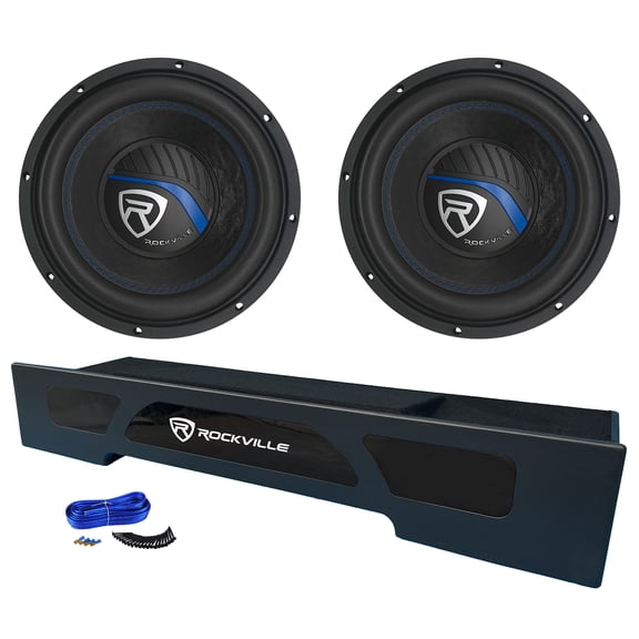 (2) Rockville 10" Subwoofers Box For 2009  Ford F150 Super Crew 17-24 F250/350