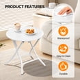 thumbnail image 4 of Ktaxon 18in Outdoor Metal Folding Side Table, Round End Table, Small Coffee Side Table for Porch Yard, Balcony, Garden, White, 4 of 8