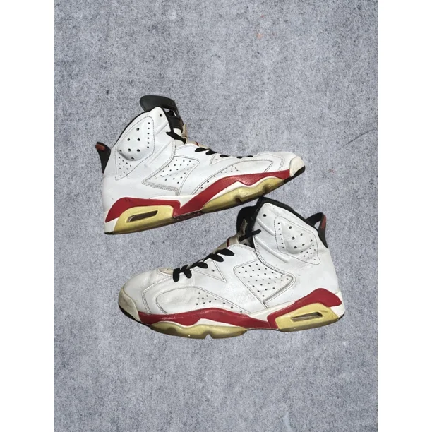 Ni-k-e Air Jordan 6 Retro Bulls White Varsity Red Black Sneakers Mens 11.5