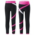 thumbnail image 4 of Sholeno Kids Girls Figure Ice Skating Spiral Pants Athletic Gymnastics Dance Leggings Yoga Pants Hot Pink 8, 4 of 7
