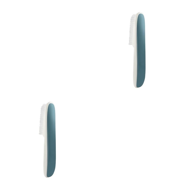 Cepillo de limpieza de zapatos Inteprter Cepillos de casa coloridos con mango lavable Blanco Azul 2piezas