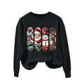 thumbnail image 4 of Hueook Christmas Plus Size Sweaters for Women Fashion Women's Casual Solid Color Long Sleeve Round-Neck Blouses Shirts Tops Sweater Black M, 4 of 8
