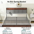 thumbnail image 3 of NISIEN Full Size Bed Frame, Platform Bed Full with Charging Station and Storage Upholstered Headboard, Gray, 3 of 11